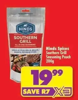 Shoprite Hinds Spices Southern Grill Seasoning Pouch 200g offer