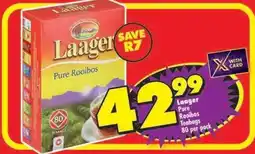 Shoprite LAAGER PURE ROOIBOS TEABAGS 80 per pack offer