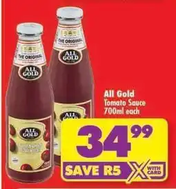 Shoprite All Gold Tomato Sauce-700ml offer