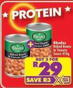 Shoprite Rhodes Baked Beans in Tomato Sauce 410g offer