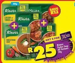 Shoprite KNORR PACKET SOUP all variants 50g offer