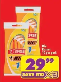 Shoprite Bic Razors 10 per pack offer