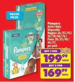 Shoprite PAMPERS Active Baby Disposable Nappies offer