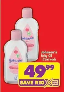 Shoprite JOHNSON'S BABY OIL 125ml each offer