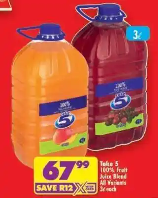 Shoprite TAKE 5 100% FRUIT JUICE BLEND offer