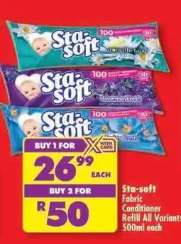Shoprite Sta-soft Fabric Conditioner Refill All Variants 500ml each offer