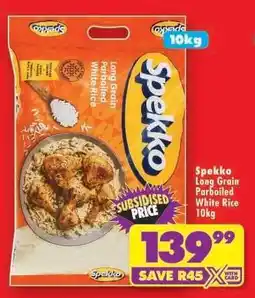 Shoprite Spekko Long Grain Parboiled White Rice 10kg offer