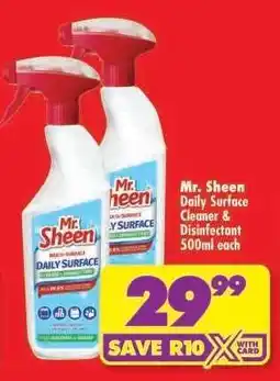 Shoprite Mr. Sheen Daily Surface Cleaner & Disinfectant 500ml each offer