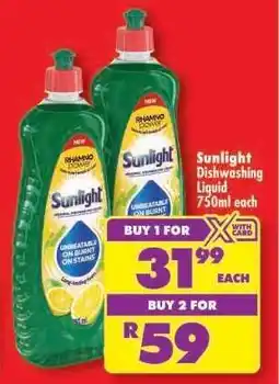 Shoprite Sunlight Dishwashing Liquid 750ml offer