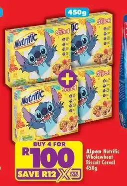 Shoprite ALPEN NUTRIFIC WHOLEWHEAT BISCUIT CEREAL 450g offer