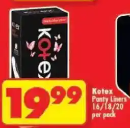 Shoprite Kotex Panty Liners offer