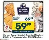 Pick n Pay Farmer brown - nourish crumbed chicken fillets or strips offer