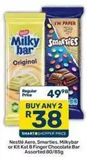 Pick n Pay Nestlé - aero, smarties, milkybar or kit kat 8 finger chocolate bar offer