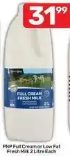 Pick n Pay Full cream or low fat fresh milk offer