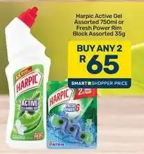Pick n Pay Harpic - active gel assorted 750ml or fresh power rim block assorted 35g offer