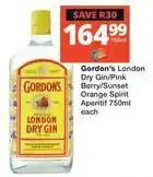 Checkers Gordon's - london dry gin/pink berry/sunset orange spirit aperitif offer