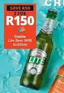 Checkers Castle - lite beer nrb 6x330ml offer