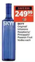 Checkers Hyper Skyy - original/infusions raspberry/pineapple/passion fruit vodka offer