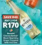 Checkers Bernini - classic/amber/blush sparkling grape fizzante offer