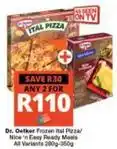 Checkers Dr. oetker - ital pizza / nice 'n easy ready meals offer