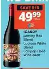 Checkers Jammy red blend, luscious white blend, lollipop rosé wine offer