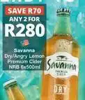 Checkers Savanna - dry/angry lemon premium cider offer