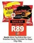 Checkers Nestlé - minis tex/kitkat/bar-one/smarties candy chocolate fun bags offer