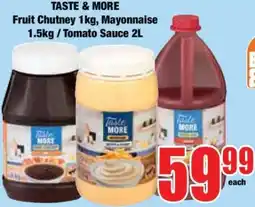Boxer TASTE & MORE Fruit Chutney 1kg / Mayonnaise 1.5kg / Tomato Sauce 2L offer