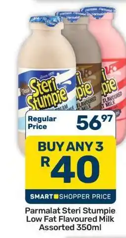 Pick n Pay Hypermarket Parmalat Steri Stumpie Low Fat Flavoured Milk Assorted 350ml offer