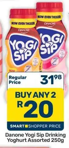Pick n Pay Hypermarket Danone Yogi Sip Drinking Yoghurt Assorted 250g offer