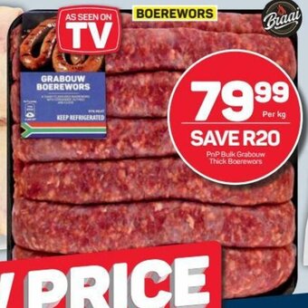 Pick n Pay PnP Bulk Grabouw Thick Boerewors offer