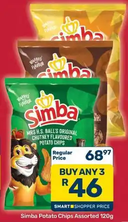 Pick n Pay Hypermarket Simba Potato Chips Assorted 120g offer