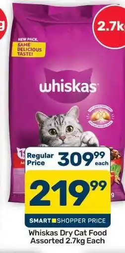 Pick n Pay Hypermarket Whiskas Dry Cat Food Assorted 2.7kg offer