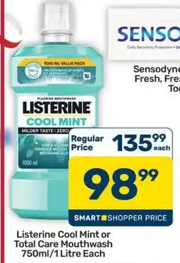 Pick n Pay Hypermarket Listerine Cool Mint or Total Care Mouthwash 750ml/1 Litre Each offer