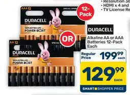 Pick n Pay Hypermarket Duracell Alkaline AA or AAA Batteries 12-Pack offer