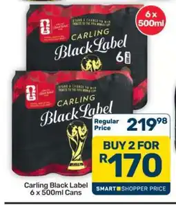 Pick n Pay Hypermarket Carling Black Label 6 x 500ml Cans offer