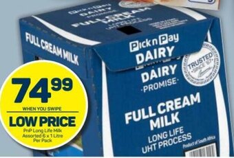 Pick n Pay PnP Long Life Milk Assorted 6x1Litre offer