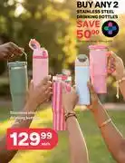 PEP Stainless Steel Drinking Bottles (Priced From)-For 2 offer