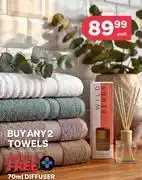 PEP Towels-Any 2 Excluding Facecloths & Get A Free 70ml Diffuser offer