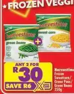 Shoprite Harvestime - frozen sweetcorn, green peas/green beans offer
