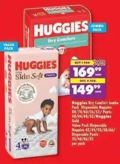 Shoprite Huggies - dry comfort jumbo pack disposable nappies offer