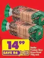 Shoprite Sasko - premium slices brown bread 700g offer