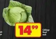 Shoprite Cabbage head offer