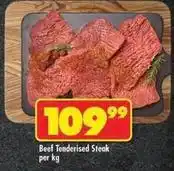 Shoprite Beef tenderised steak offer