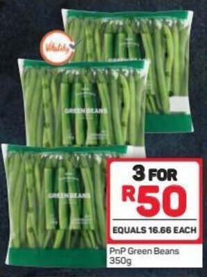 Pick n Pay PnP Green Beans 350g offer