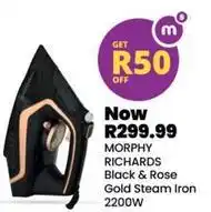 Shoprite Black & rose gold steam iron 2200w offer