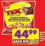 Shoprite Nestlé - milk chocolate confection with aero centre and filled biscuit wafers offer