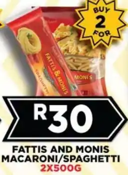 Goal Supermarket Fattis and Monis Macaroni/ Spaghetti offer