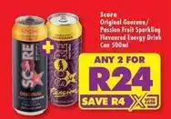 Shoprite Score - original guarana/passion fruit sparkling flavoured energy drink offer