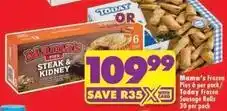 Shoprite Mama's - frozen pies & today frozen sausage rolls offer